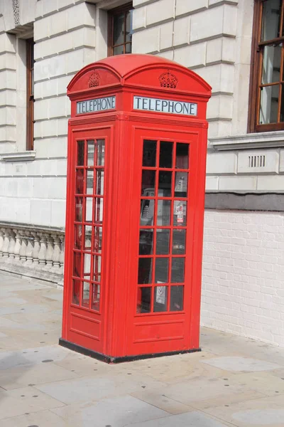 Caixa Telefone Vermelho Rua — Fotografia de Stock