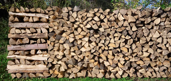 薪木の幹を積み — ストック写真