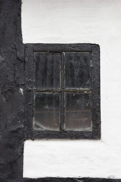 Fenêtre Barreau Noir Avec Poutre — Photo