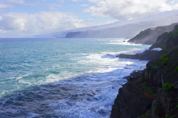 Costa Oceánica Por Puerto Cruz Islas Canarias Tenerife España Diciembre —  Fotos de Stock