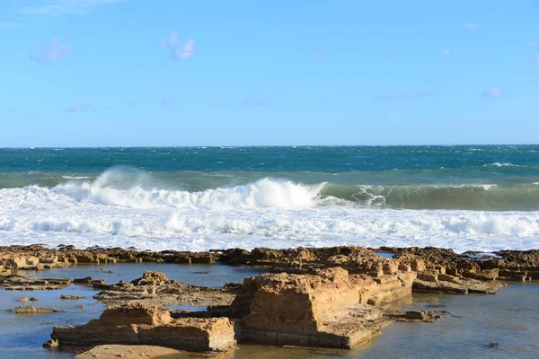 Ondas Mar Mediterrâneo Água — Fotografia de Stock