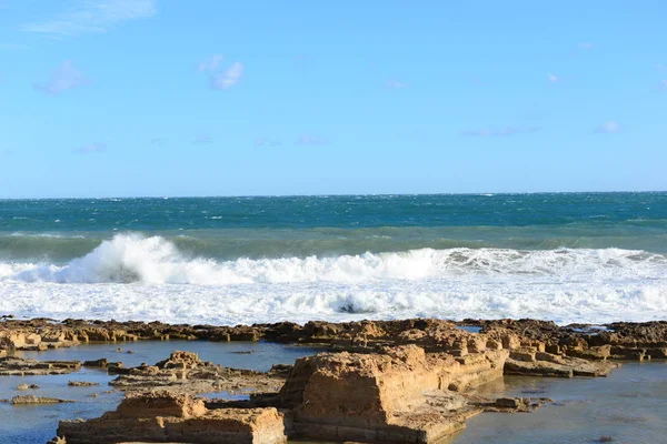 Ondas Mar Mediterrâneo Água — Fotografia de Stock