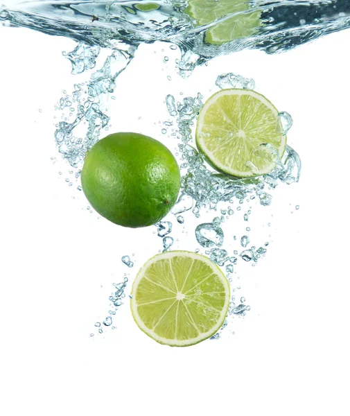 Fresh Lime Water Splash — Stock Photo, Image