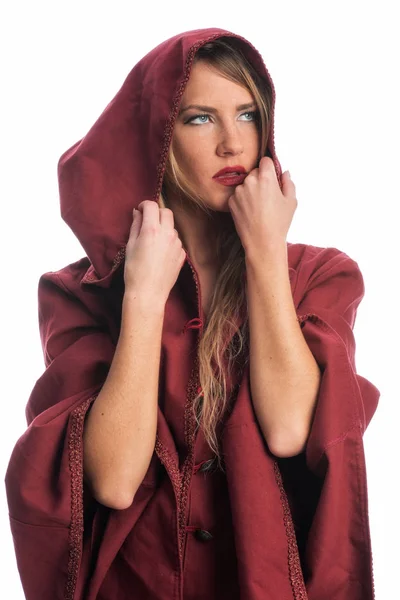 Жінка Магічним Виглядом Носить Сукню Середніх Віків — стокове фото