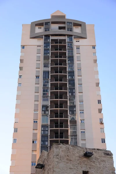 Malerische Städtische Ansicht Moderner Wolkenkratzer Fassade — Stockfoto