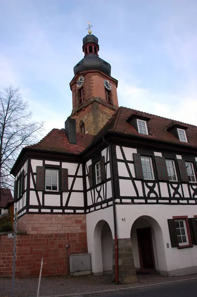 Casa Restaurada Con Entramado Madera Rheinzabern Pfalz —  Fotos de Stock