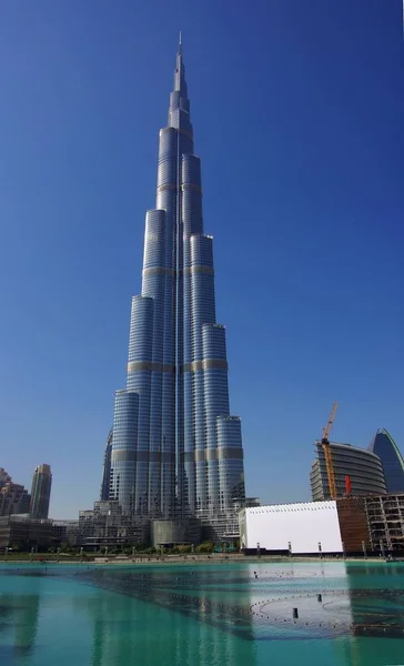 Dubai Burj Khalifa Fonteinen — Stockfoto