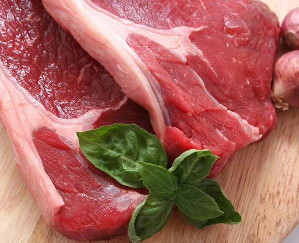 Carne Bife Vermelha Crua — Fotografia de Stock