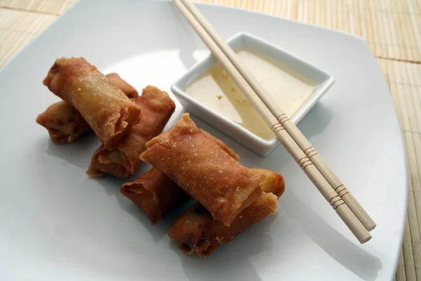 Chiny Rolls Azjatyckie Jedzenie — Zdjęcie stockowe