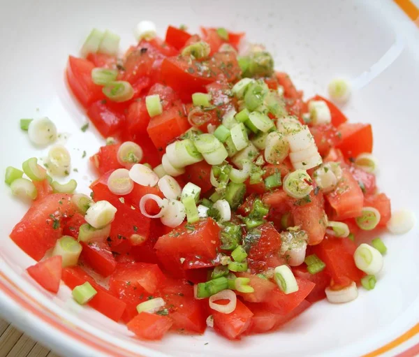 Close Uitzicht Verse Smakelijke Salade — Stockfoto
