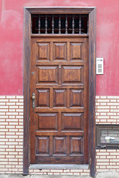 Vecchia Porta Storica Legno Puerto Cruz Tenerife Isole Canarie Spagna — Foto Stock