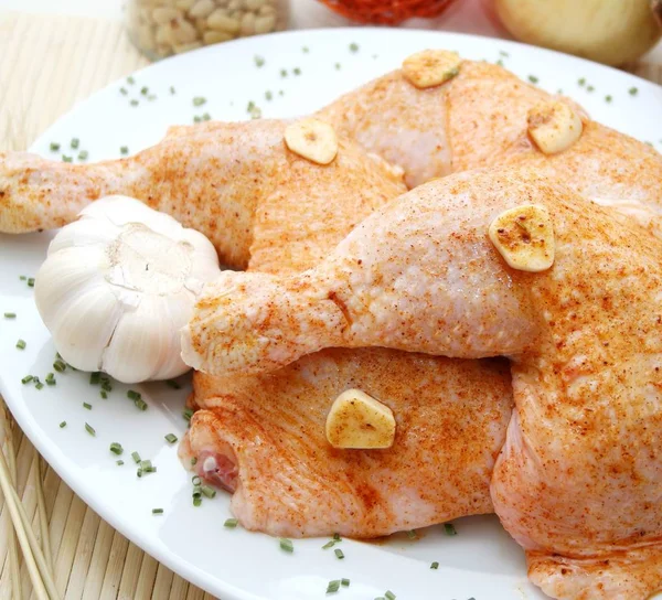Fried Chicken Legs Garlic Spices — Stock Photo, Image