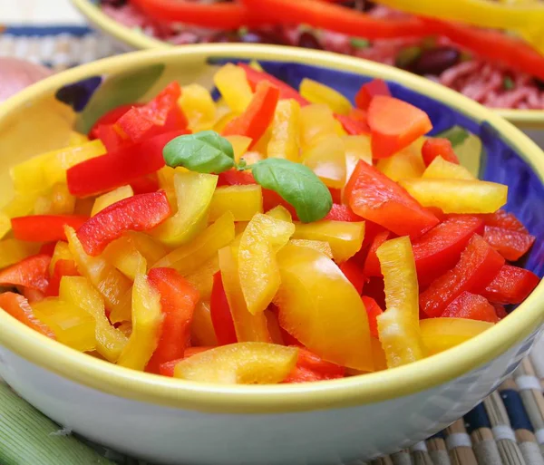 Närbild Färsk Välsmakande Sallad — Stockfoto