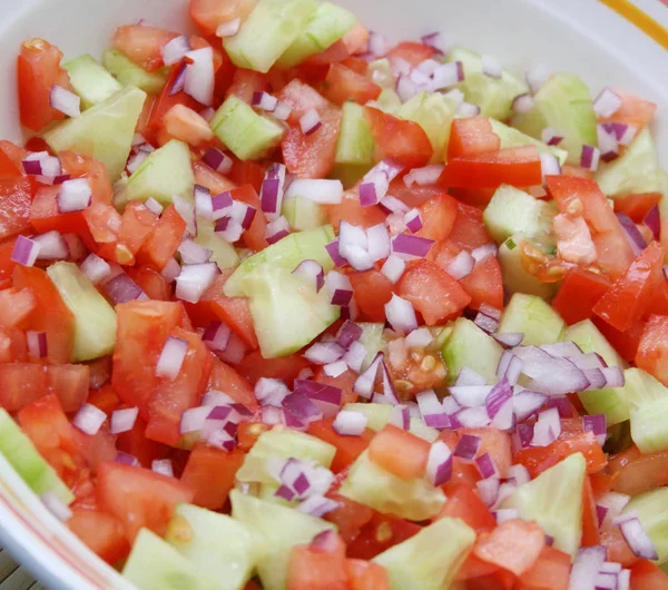 Närbild Färsk Välsmakande Sallad — Stockfoto