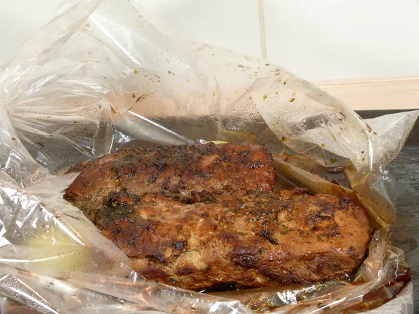 Pork Roast Foil Bag — Stock Photo, Image