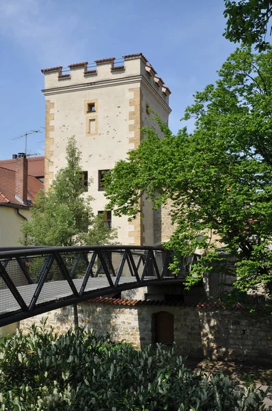 Amberg Mury Miejskie Architektura Bayern Wschodnia Bawaria Niemcy Stare Miasto — Zdjęcie stockowe