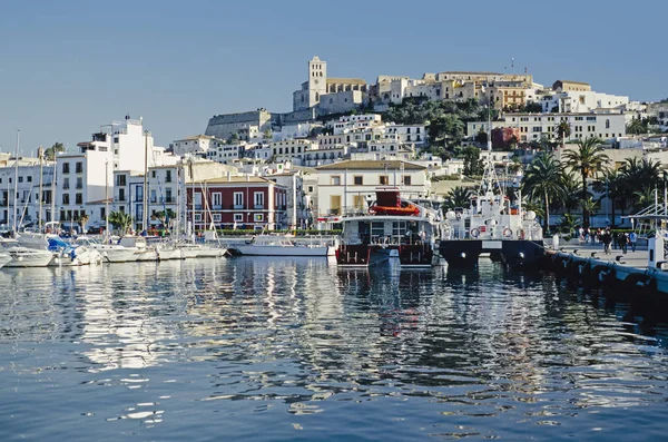 Vista Cidade Com Porto Ibiza — Fotografia de Stock