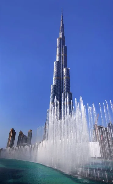 Fontanny Dubai Burj Khalifa — Zdjęcie stockowe