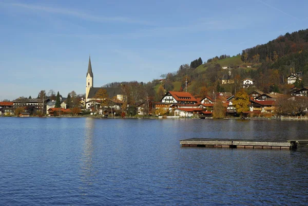 Otoño Schliersee Lugar Lago — Foto de Stock