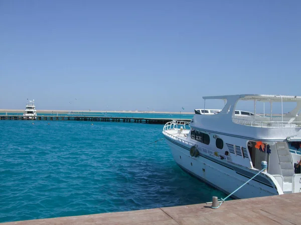 Aangemeerde Boten Pier — Stockfoto