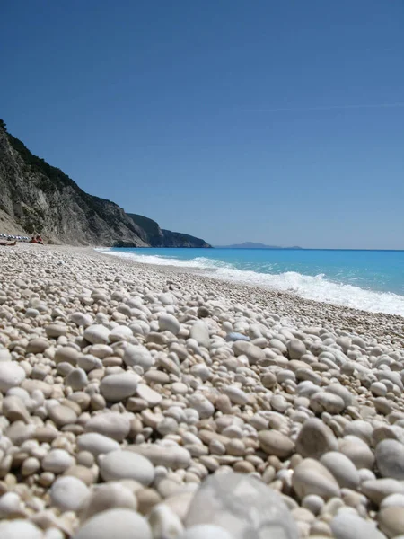 Aggiunta Spiaggia Naturale Sull Isola Lefkas Grecia — Foto Stock