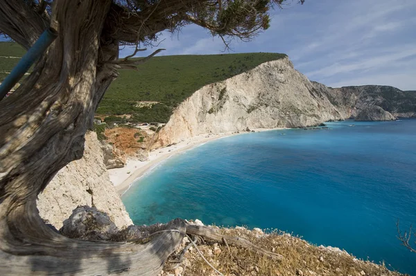 Strand Porto Katsiki Szigeten Lefkada Görögországban — Stock Fotó