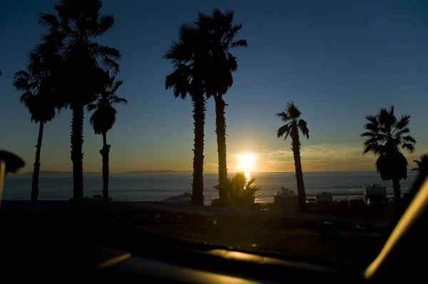 Solnedgång Strand Santa Barbara Kalifornien — Stockfoto