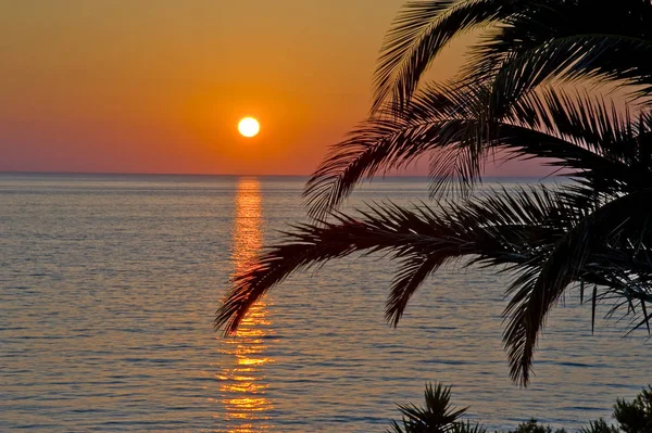 Sunset Beach Kathisma Island Lefkas Greece — 스톡 사진
