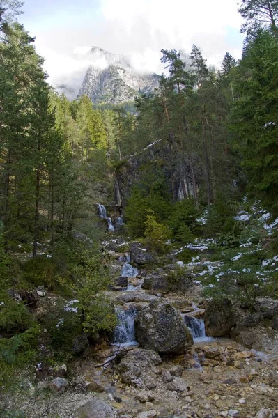 Waterfall Castelrotto Dolomites Italy — Stok Foto