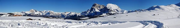 Hiver Sur Alm Seiser Dans Les Dolomies Italique — Photo