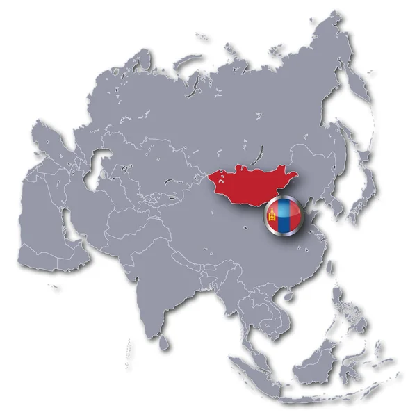 Carte Asie Avec Mongolie — Photo