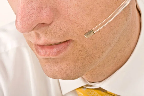 Nahaufnahme Eines Mannes Anzug Mit Stethoskop — Stockfoto
