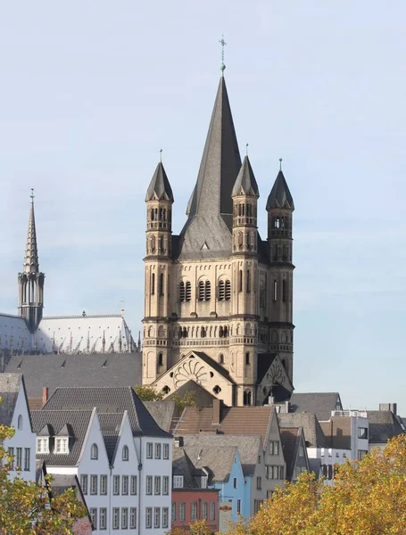 Grand Saint Martin Avec Vieille Ville Cologne — Photo