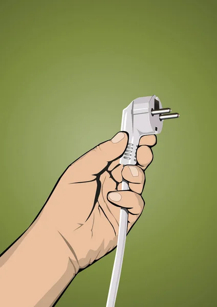 Plug Hand Green — Fotografia de Stock