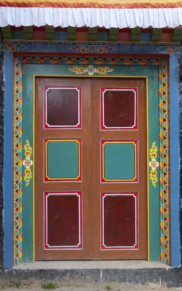 Πόρτα Του Μοναστηριού Solokhumbu Nepal — Φωτογραφία Αρχείου
