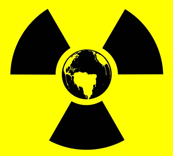 Vector Illustration Yellow Black Radiation Icon — Stock Photo, Image