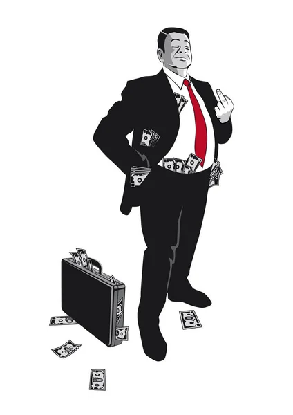 Arroganta Bankirer Som Visar Långfingret — Stockfoto