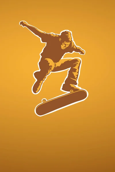 Grunge Arka Planında Atlayan Snowboardcunun Vektör Çizimi — Stok fotoğraf