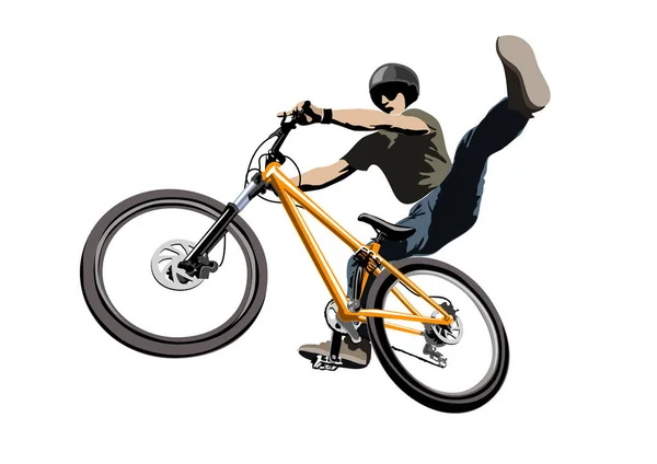 Vector Illustration Man Riding Bicycle — Stock Photo, Image