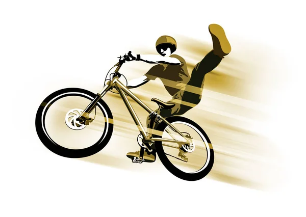 自転車に乗っている男のベクトル図 — ストック写真