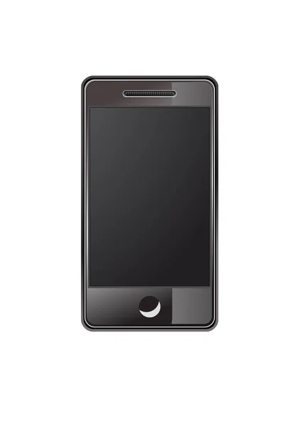 黑色智能手机 空白屏幕 白色背景隔离 — 图库照片