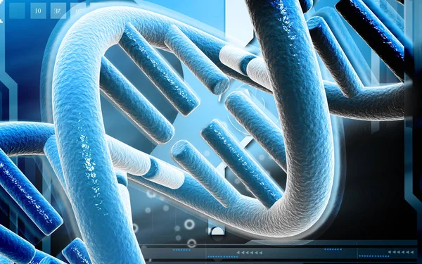 Digital Illustration Dna Strukturen Färg Bakgrunden — Stockfoto