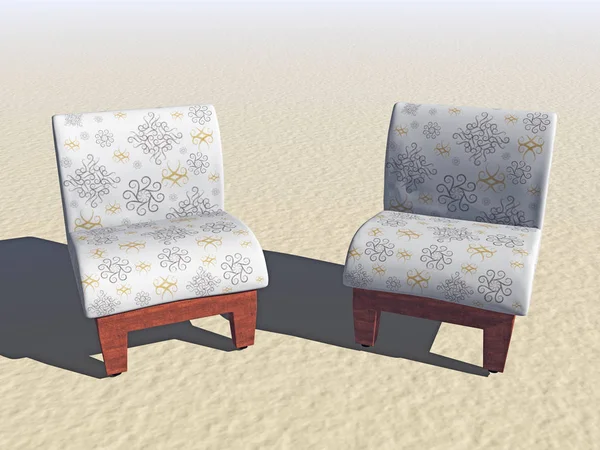 Ταπετσαρισμένες Καρέκλες Floral Σχέδιο — Φωτογραφία Αρχείου