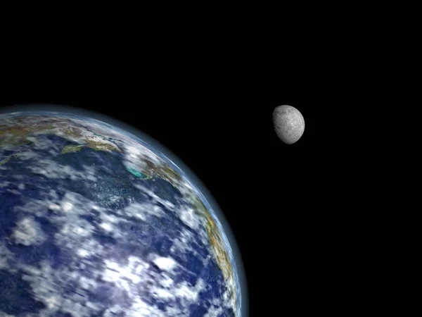 Земля Луна Космоса — стоковое фото