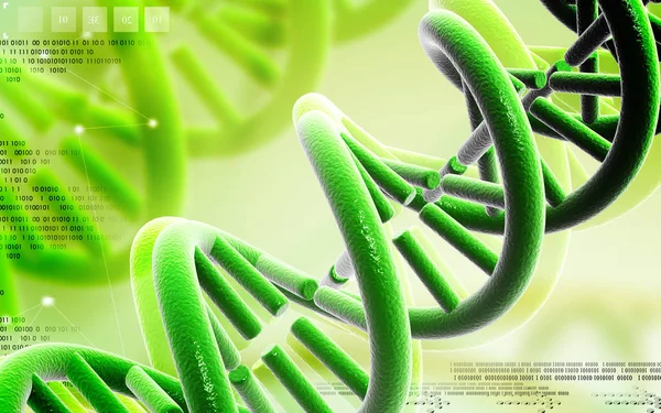 Ilustração Digital Estrutura Dna Fundo Colorido — Fotografia de Stock