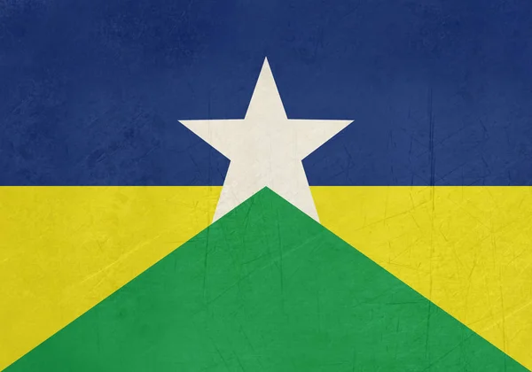 Bandiera Stato Grunge Rondonia Brasile — Foto Stock