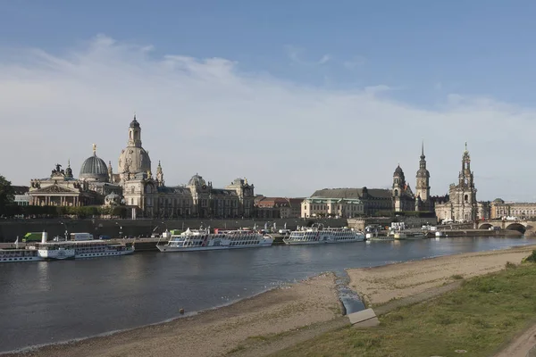 Dresden Avec Elbe Rivière — Photo