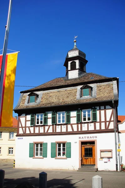 Town Hall Towers Alsheim Palatinate — Foto Stock