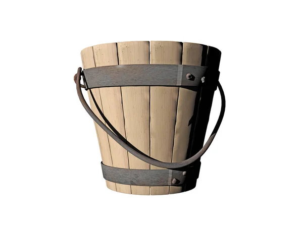 白い背景に隔絶された木製の樽 — ストック写真