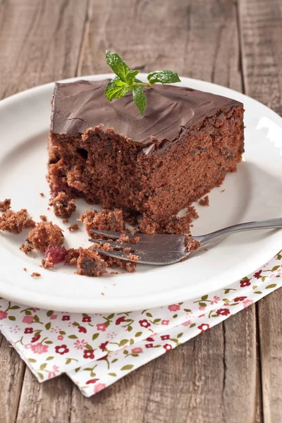 Напівз Їдений Шматочок Шоколадного Торта — стокове фото